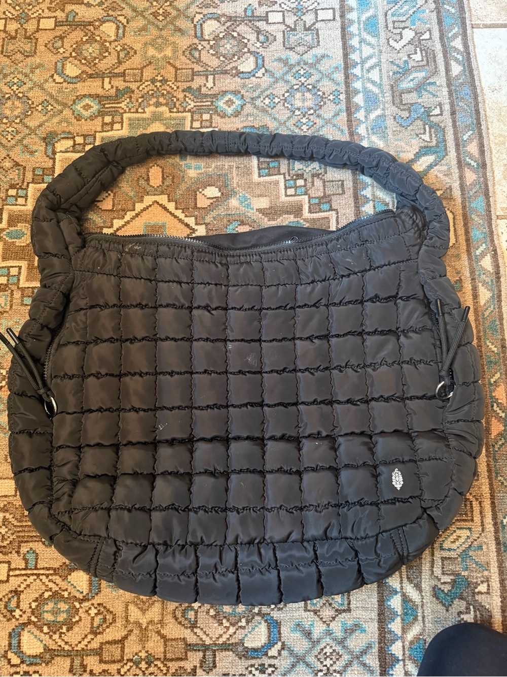 FP Movement by Free People Black Quilted Hobo Shoulder Bag